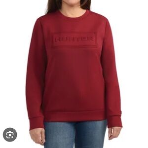 Hunter Embossed Logo Sweatshirt - sueded Material - small - Red